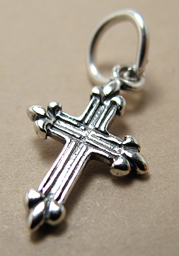 スターリングシルバー925/チャーム（クロス）【J】（3個）