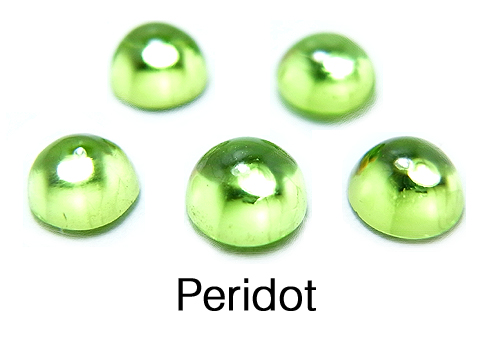 天然石ルース（裸石）・ペリドット/カボション（ラウンド）【6mm】（5個）