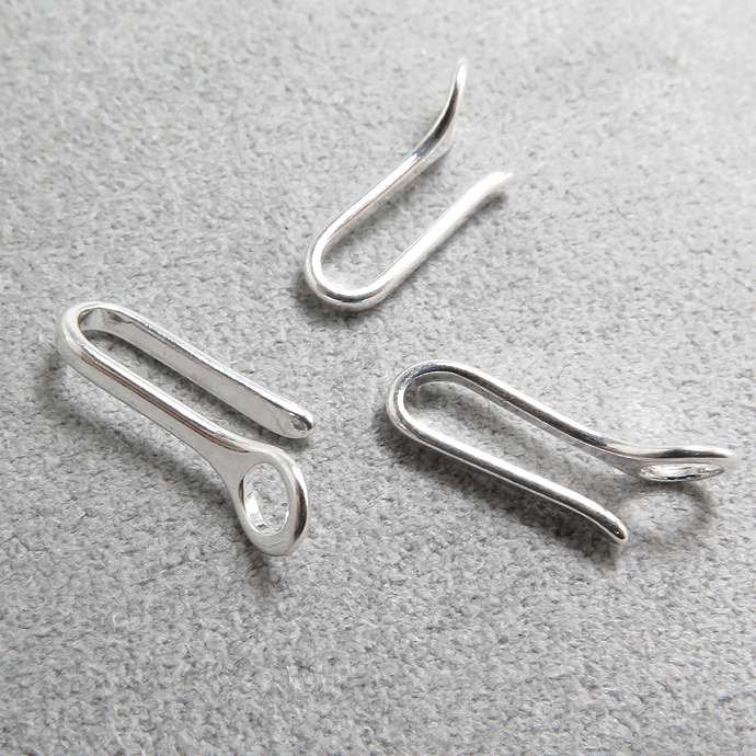 シルバー925パーツ/フック（15mm×1.6mm）（50個）