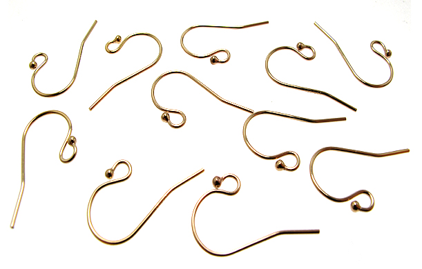 フレンチフックピアス（ボールエンド）「14kgf（ゴールドフィルド）」（50ペア/100個）