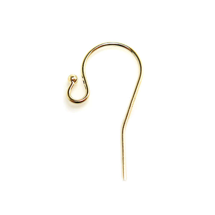 14k（14金イエローゴールド）フレンチフックピアス（ボールエンド）（4個）