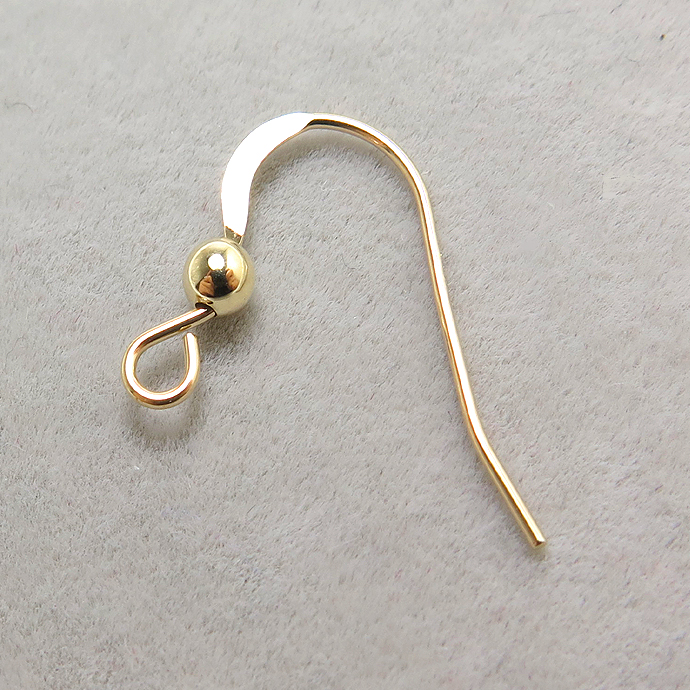 14k（14金イエローゴールド）フレンチフックピアス（ボール3mm）（1個）