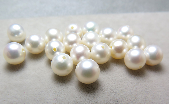淡水パール真珠（ホワイト系）/片穴パール（ラウンド～セミラウンド5.5～6mm）（10個）