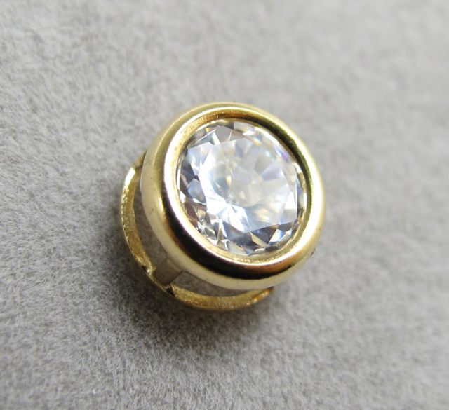 ゴールドフィルド・ベゼルセッティング/czキュービックジルコニア6mm「14kgf」（10個）