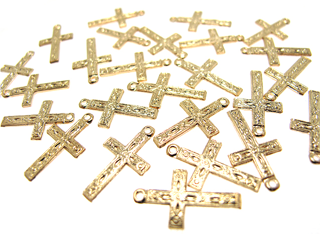 ゴールドフィルド・チャーム（クロス）【A】「14kgf」（10個）