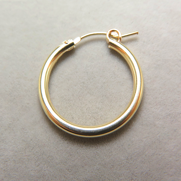 フープピアス（チューブ）22mm「14kgf（ゴールドフィルド）」（4個）