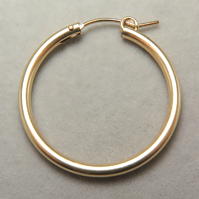 フープピアス（チューブ）29mm「14kgf（ゴールドフィルド）」（4個）