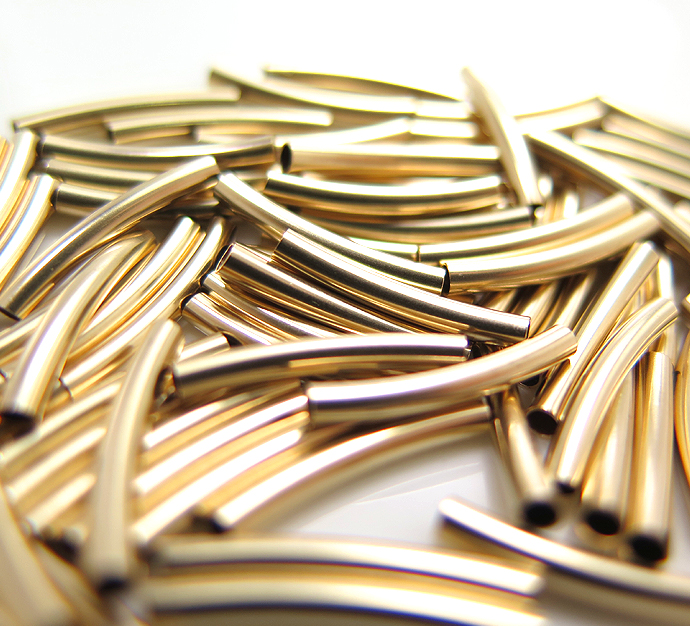 14kgf（ゴールドフィルド）・チューブ（プレーン/カーブ）（3.0mm×20mm）（25個）