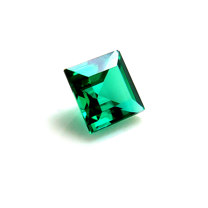 合成石エメラルド【AAA】（熱水法）・ルース（裸石）/スクエア【4×4mm】ファセットカット（5個）