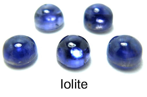 天然石ルース（裸石）・アイオライト（インド）/カボション（ラウンド）【5mm】（25個）