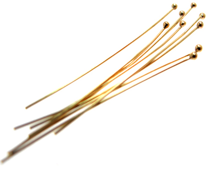 ゴールドフィルド・ボールピン 14kgfパーツ【0.5mm×25mm】（ボール1.5mm）（12本）