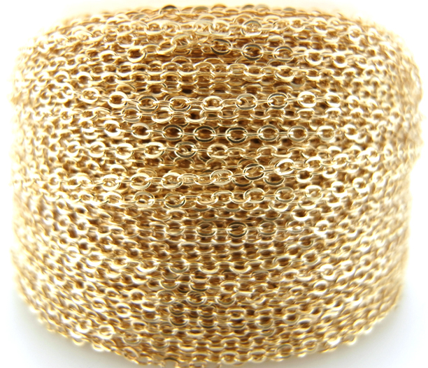 ゴールドフィルド・平アズキチェーン（1.1mm）1メートル「14kgf」（1本）