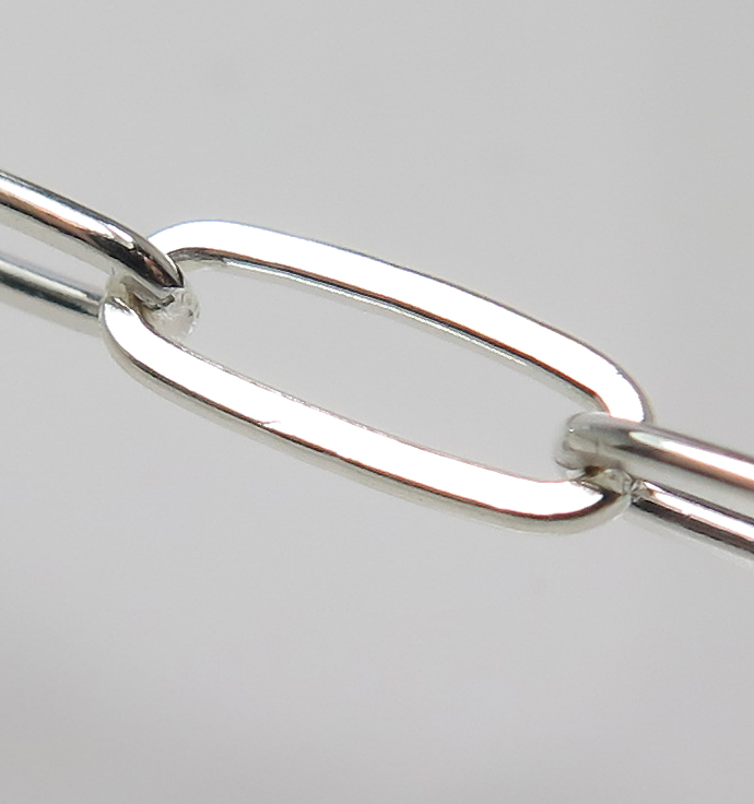シルバー チェーン/オーバルフラット 平長アズキ ペーパークリップ 9×3mm（10センチ）SV925（1本）