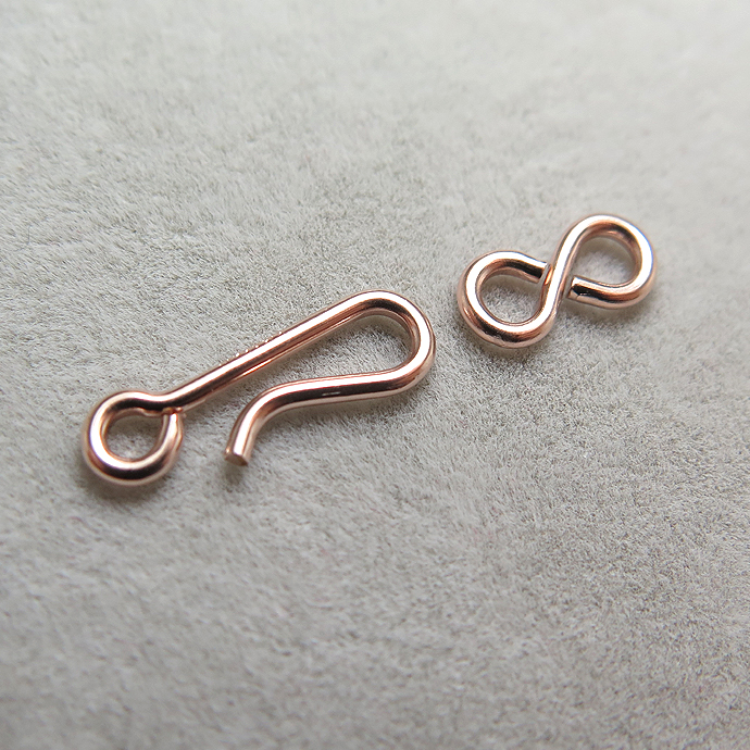 ローズゴールドフィルド・フック＋コネクター【9mm＋14mm】「14kgf」（4個）