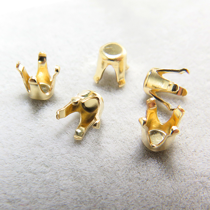 ゴールドフィルド・空枠・ラウンド3mm（4本爪）「14kgf」（300個）