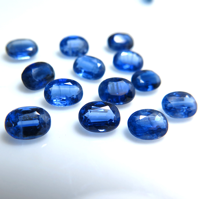 天然石ルース（裸石）・カイヤナイト/オーバル【7×5mm】ファセットカット（10個）