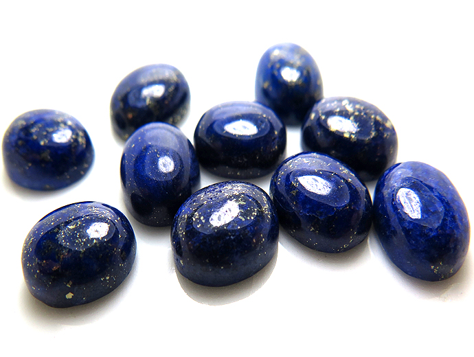 天然石ルース（裸石）・ラピス（ラピスラズリ）/カボション（オーバル）【10×8mm】（25個）