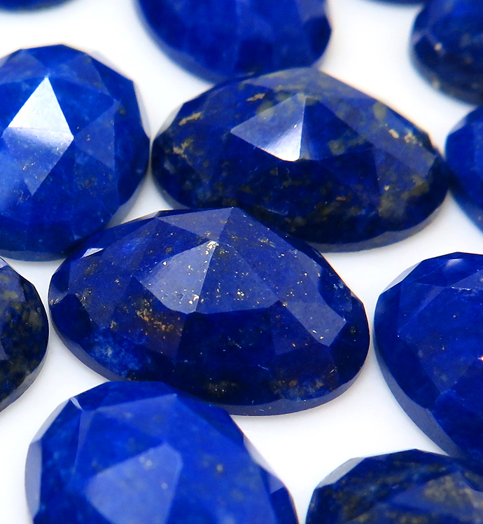 ラピスラズリ/カボション ローズカット（オーバル） 天然石ルース 【14×10mm】（1個）
