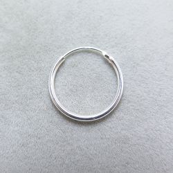 SV925シルバー/フープピアス リング（チューブ/1.25mm）16mm（5ペア）