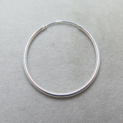 SV925シルバー/フープピアス リング（チューブ/1.25mm）24mm（10ペア）