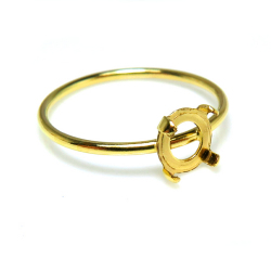 リングパーツ（指輪）4本爪カボション空枠5mm（ラウンド）（サイズ目安：13号）「14kgf（ゴールドフィルド）」（1個）