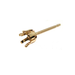 ピアス空枠・6本爪ポストピアス（ラウンド3mm【A】）「14kgf（ゴールドフィルド）」（2ペア/4個）