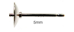 SV925パーツ/直結ピアスポスト・突き刺しタイプ（芯立・皿付）【5mm】（50ペア）