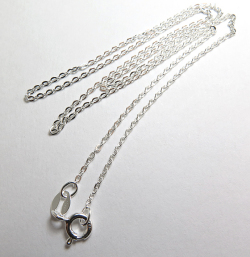 シルバー925/チェーンネックレス40cm【平アズキチェーン・1.2mm】（25本）