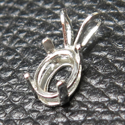 シルバーペンダント石枠 空枠 4本爪（オーバル 6×4mm）SV925（10個）