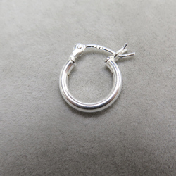SV925シルバー/フープピアス リング（チューブ/2mm）12mm（10ペア）