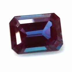 アレキサンドライト 合成石 ルース「チョクラルスキー法（結晶引上げ法）」オクタゴン/エメラルド【4×2mm】ファセットカット 1個