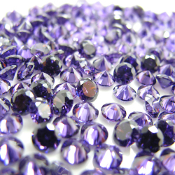 キュービックジルコニアcz（アメジスト）【AAA】・ルース（裸石）・/ラウンド【4mm】ファセットカット（500個）
