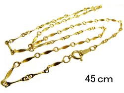 チェーンネックレス「14kgf（ゴールドフィルド）」45cm【バーチェーン・幅1.3mm】 25本