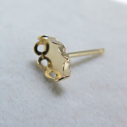 カボションベゼル空枠ポストピアス（6×4mm）「14kgf」（10ペア）