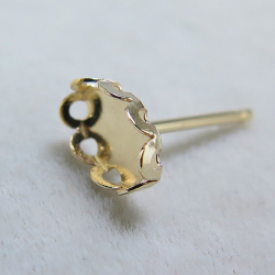 カボションベゼル空枠ポストピアス（8×6mm）「14kgf」（5ペア）