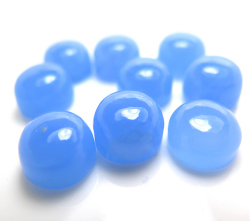 天然石ルース（裸石）・カルセドニー（染め・ブルー）/カボション（ラウンド）【10mm】（10個）