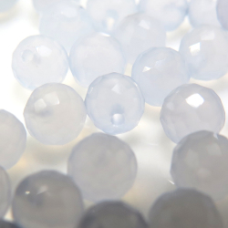 天然石ルース（裸石）カルセドニー/ラウンドボール片穴【4mm】チェッカーカット（10個）