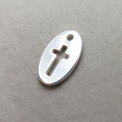 シルバー925アクセサリーチャーム（クロス・14mm×8mm）（5個）