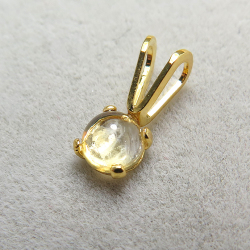 カボションペンダント（天然石シトリン4mm）「14kgf」（ゴールドフィルド）（5個）
