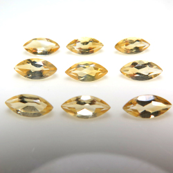 天然石ルース（裸石）・シトリン（アフリカ産）/マーキス【10×5mm】ファセットカット（50個）