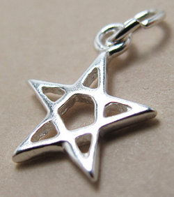 シルバーパーツ925/チャーム（スター）【A】（2個）