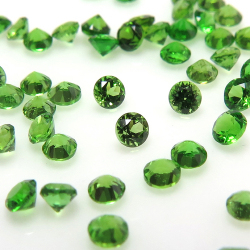 天然石ルース（裸石）・クロムダイオプサイト（ロシア・無処理）/ラウンド【2.5mm】ファセットカット（10個）