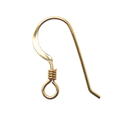 14k（14金イエローゴールド）フレンチフックピアス（コイル）（1個）