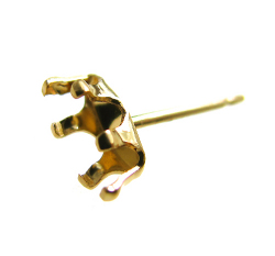 ピアス空枠・6本爪ポストピアス（マーキス6×3mm）「14kgf（ゴールドフィルド）」（10ペア/20個）