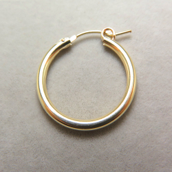 フープピアス（チューブ）22mm「14kgf（ゴールドフィルド）」（4個）