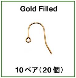 フィッシュフックピアス「14kgf（ゴールドフィルド）」【A】（10ペア/20個）