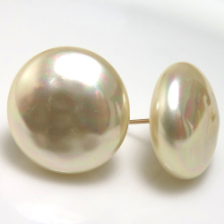 純国産ガラスパールピアス バロックパール ミガキ 18mm ビンテージカラー「A」（25ペア）