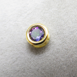 ゴールドフィルド・チャーム/天然石ミスティックトパーズ（グリーン）（ブラジル）（ラウンド4mm）ベゼル「14kgf」（5個）