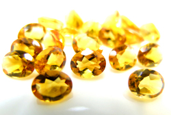 天然石ルース（裸石）・シトリン（ブラジル）/オーバル【8×6mm】ファセットカット（5個）