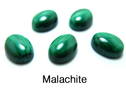 天然石ルース（裸石）・マラカイト/カボション（オーバル）【8×6mm】（10個）